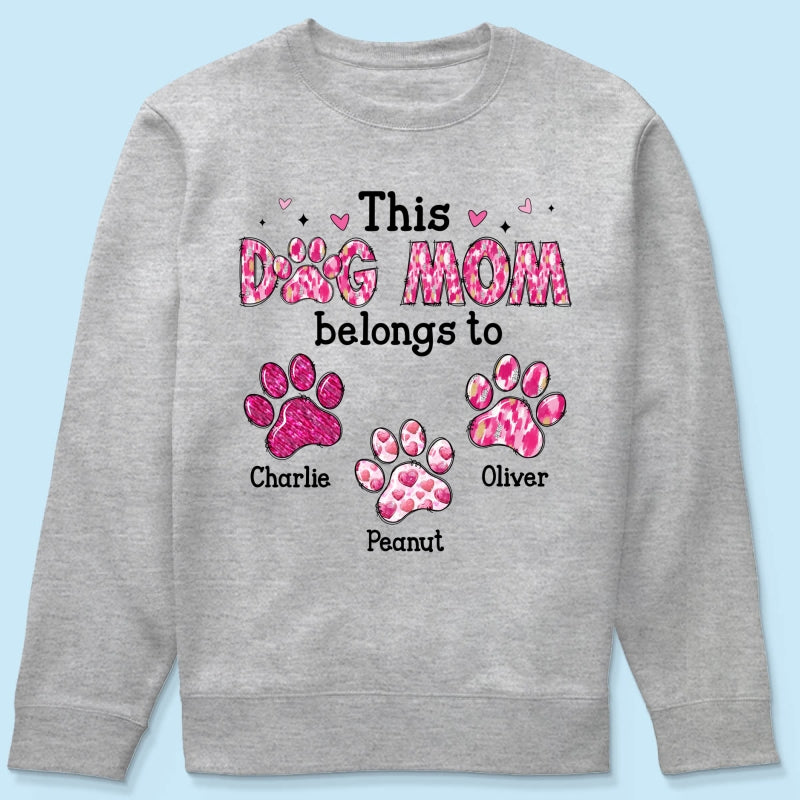 This Dog Mom Belongs To Personalized Shirt,  Gift For Dog Lovers, Dog Moms