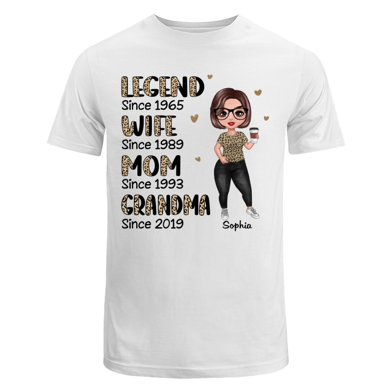 Half Leopard Doll Woman Standing Legend Wife Mom Grandma Personalized Shirt