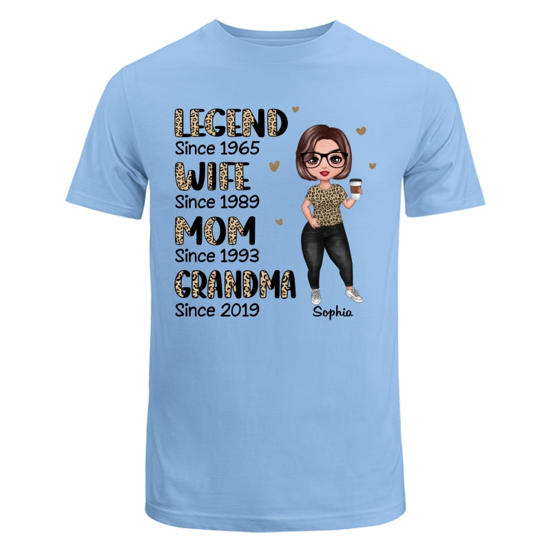Half Leopard Doll Woman Standing Legend Wife Mom Grandma Personalized Shirt