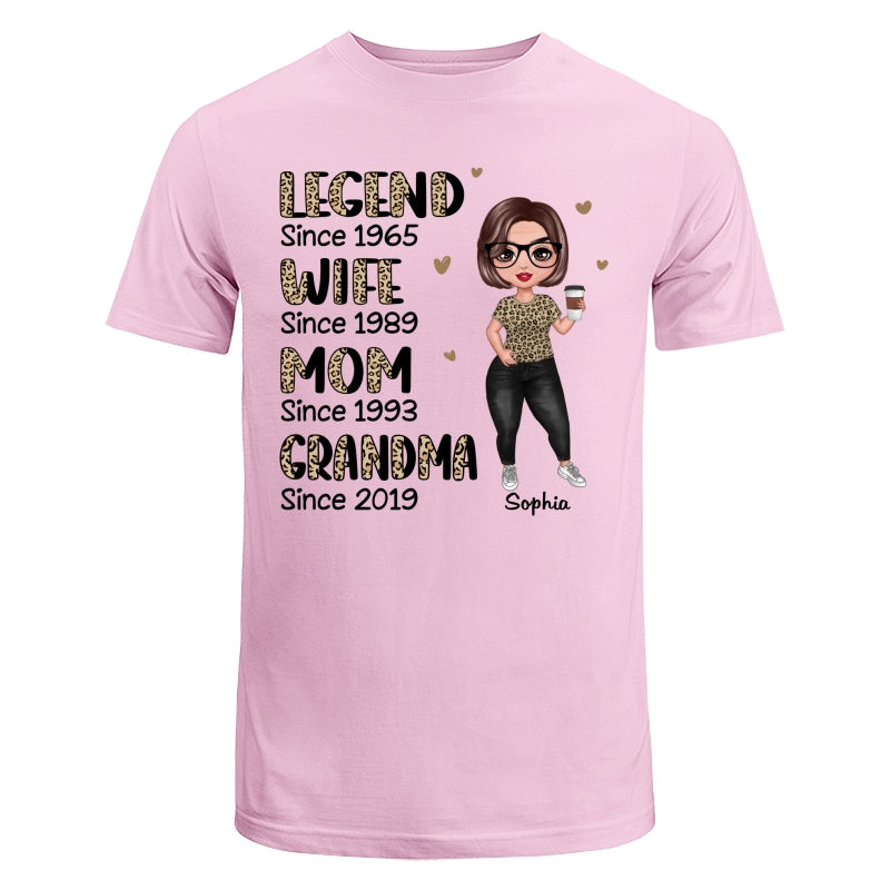 Half Leopard Doll Woman Standing Legend Wife Mom Grandma Personalized Shirt