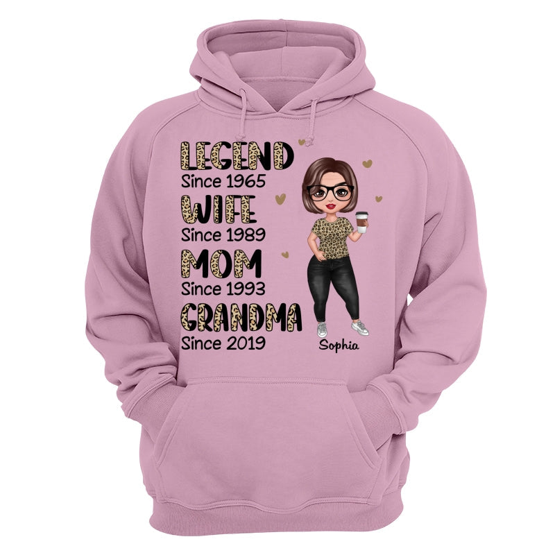 Half Leopard Doll Woman Standing Legend Wife Mom Grandma Personalized Shirt