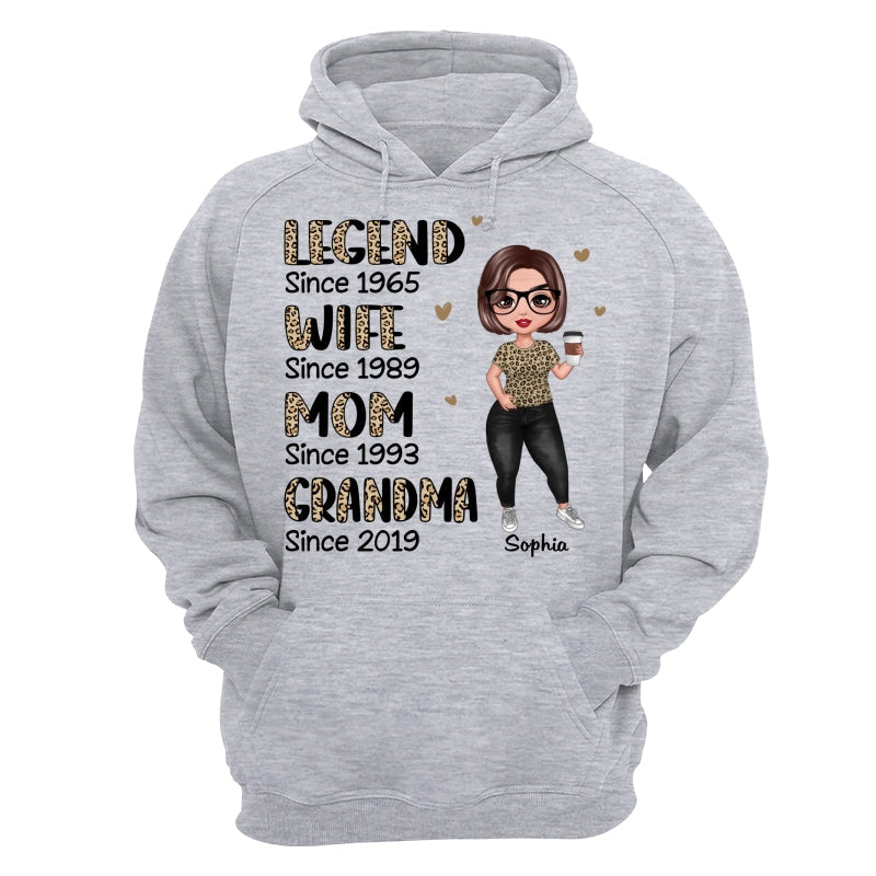 Half Leopard Doll Woman Standing Legend Wife Mom Grandma Personalized Shirt