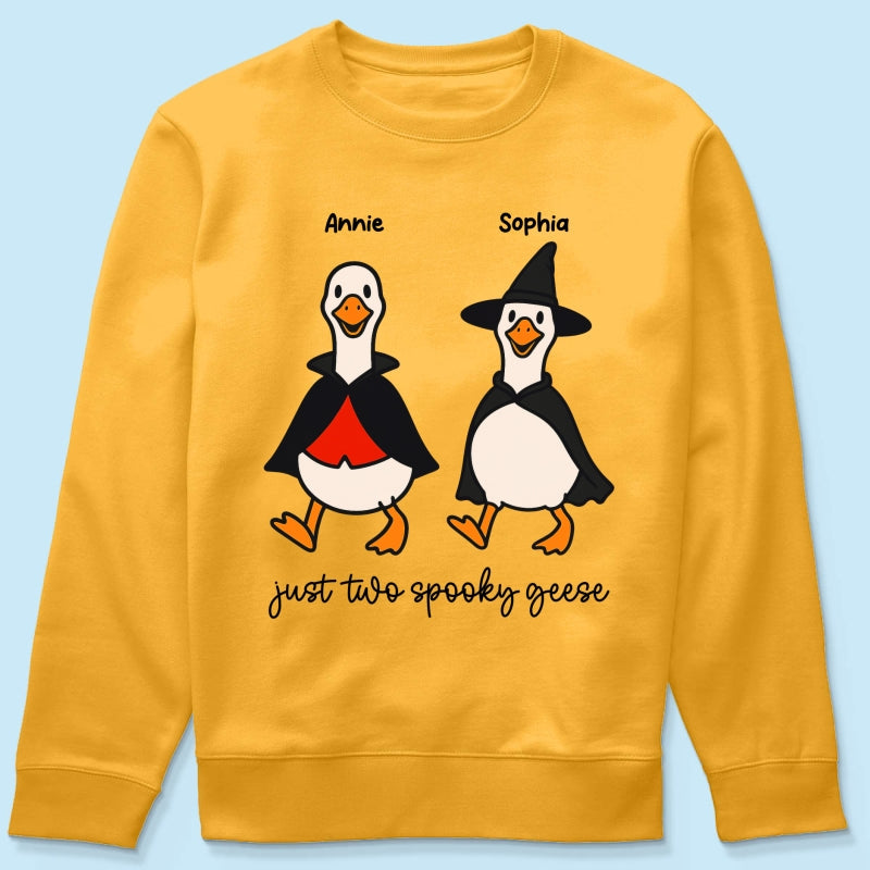 Halloween Funny Cute Spooky Goose Besties Personalized Shirt, Group Shirt For Besties