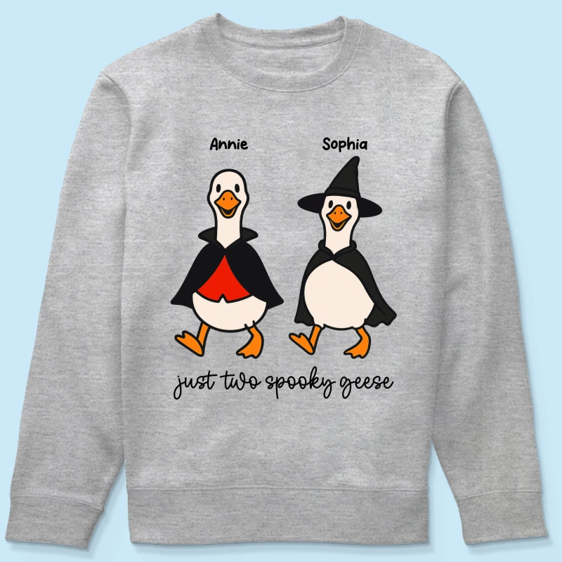 Halloween Funny Cute Spooky Goose Besties Personalized Shirt, Group Shirt For Besties