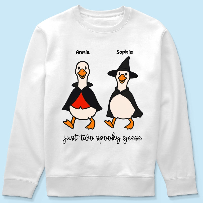 Halloween Funny Cute Spooky Goose Besties Personalized Shirt, Group Shirt For Besties