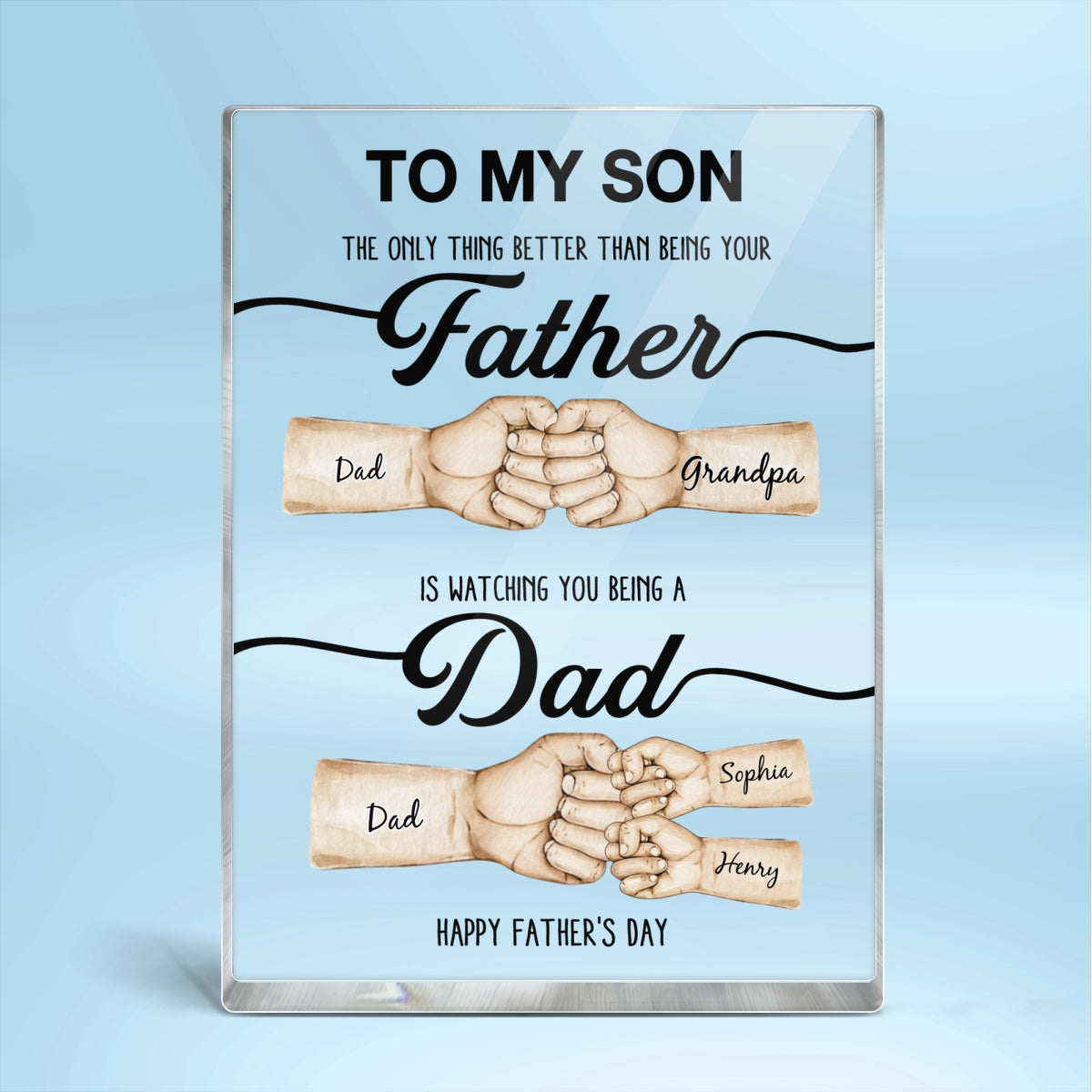 The Only Thing Better Than Being Your Father Fist Bump Personalized Acrylic Block,  gift for Son from Dad