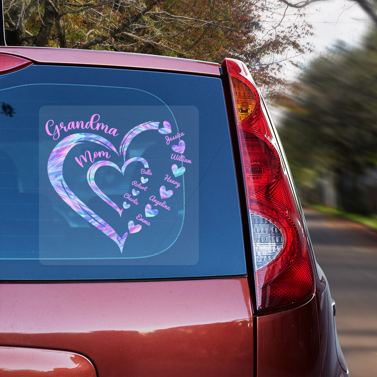Grandma Mom Heart In Heart Decor Gift Personalized Decal