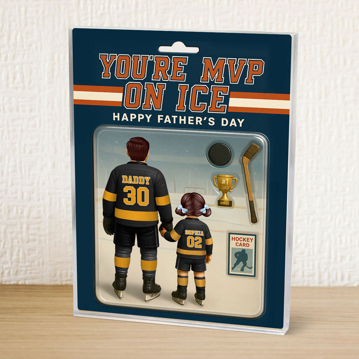 You're My MVP On Ice Hockey Dad Custom Action Figure Personalized Acrylic Block Plaque,  Gift for Dads, Gift for Husband