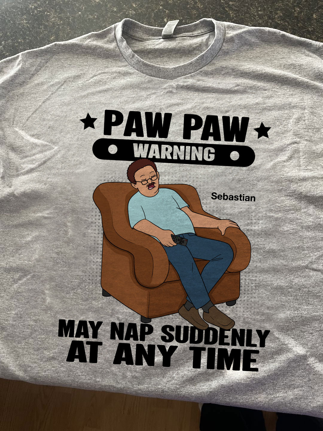 Grandpa Warning May Nap Suddenly At Any Time Funny Father‘s Day Gift Personalized Light Color Shirt