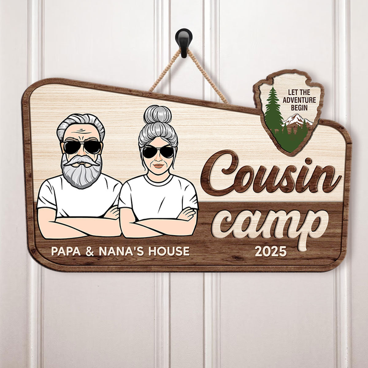 Welcome To Cousin Camp Grandparents' House Personalized Door Sign