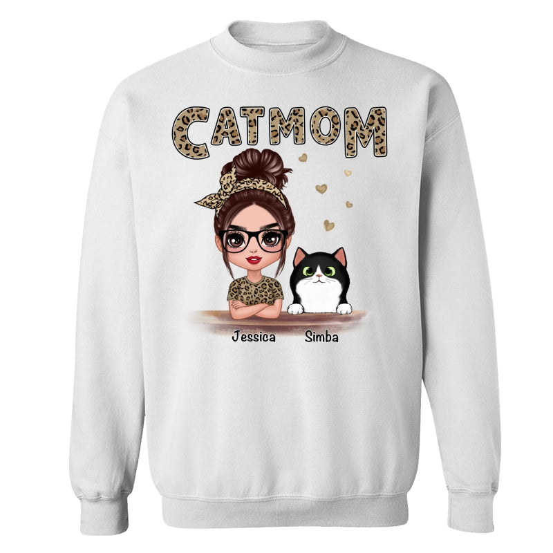 Leopard Shirt Doll Cat Mom Personalized Shirt