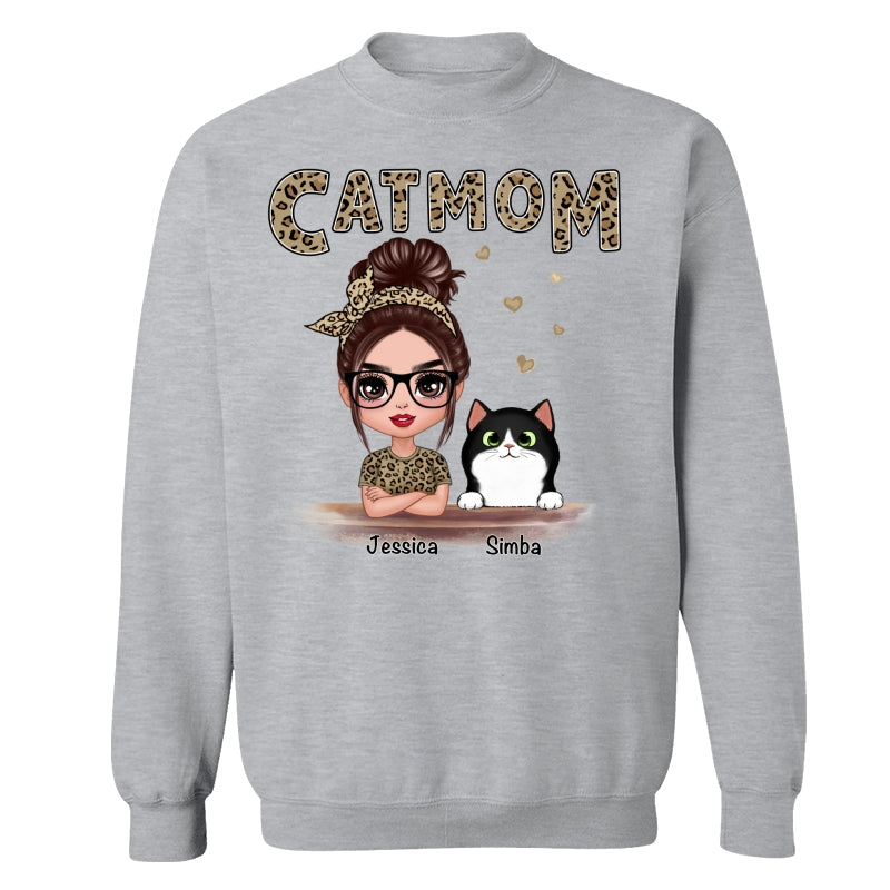 Leopard Shirt Doll Cat Mom Personalized Shirt
