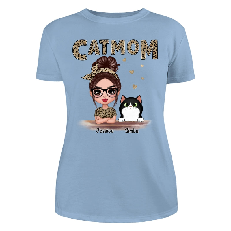 Leopard Shirt Doll Cat Mom Personalized Shirt