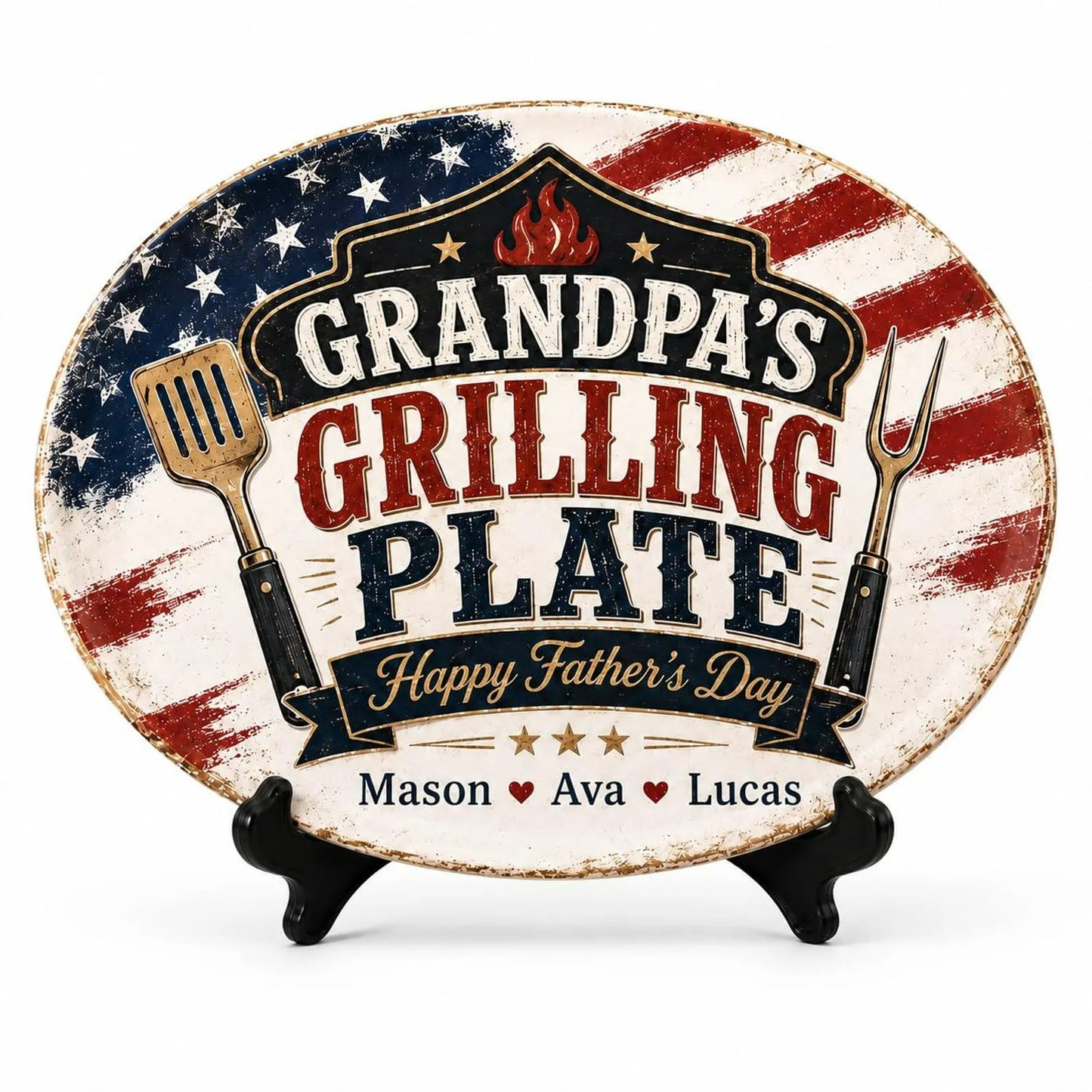 Personalized Grilling Platter Platter, Father's Day Grilling Custom Name Gift