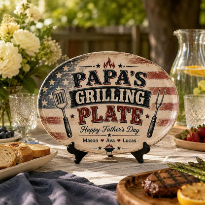 Personalized Grilling Platter Platter, Father's Day Grilling Custom Name Gift