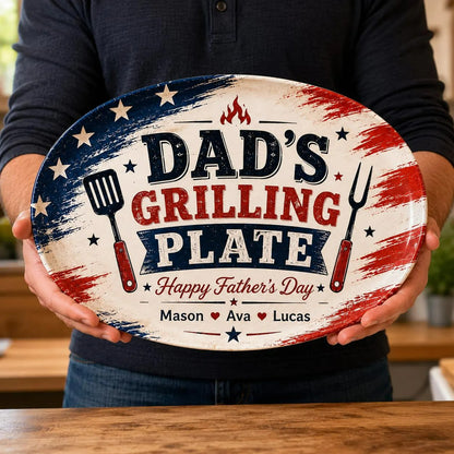 Personalized Grilling Platter Platter, Father's Day Grilling Custom Name Gift
