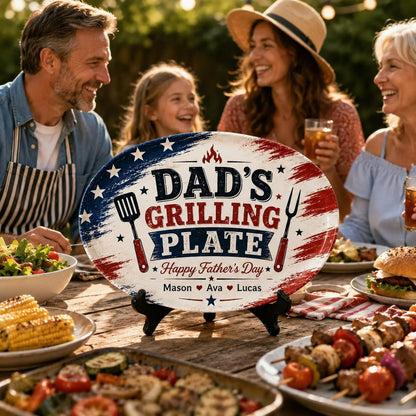 Personalized Grilling Platter Platter, Father's Day Grilling Custom Name Gift