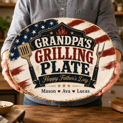 Personalized Grilling Platter Platter, Father's Day Grilling Custom Name Gift