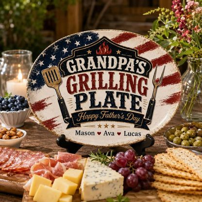 Personalized Grilling Platter Platter, Father's Day Grilling Custom Name Gift