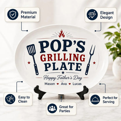 Personalized Grilling Platter Platter, Father's Day Grilling Custom Name Gift