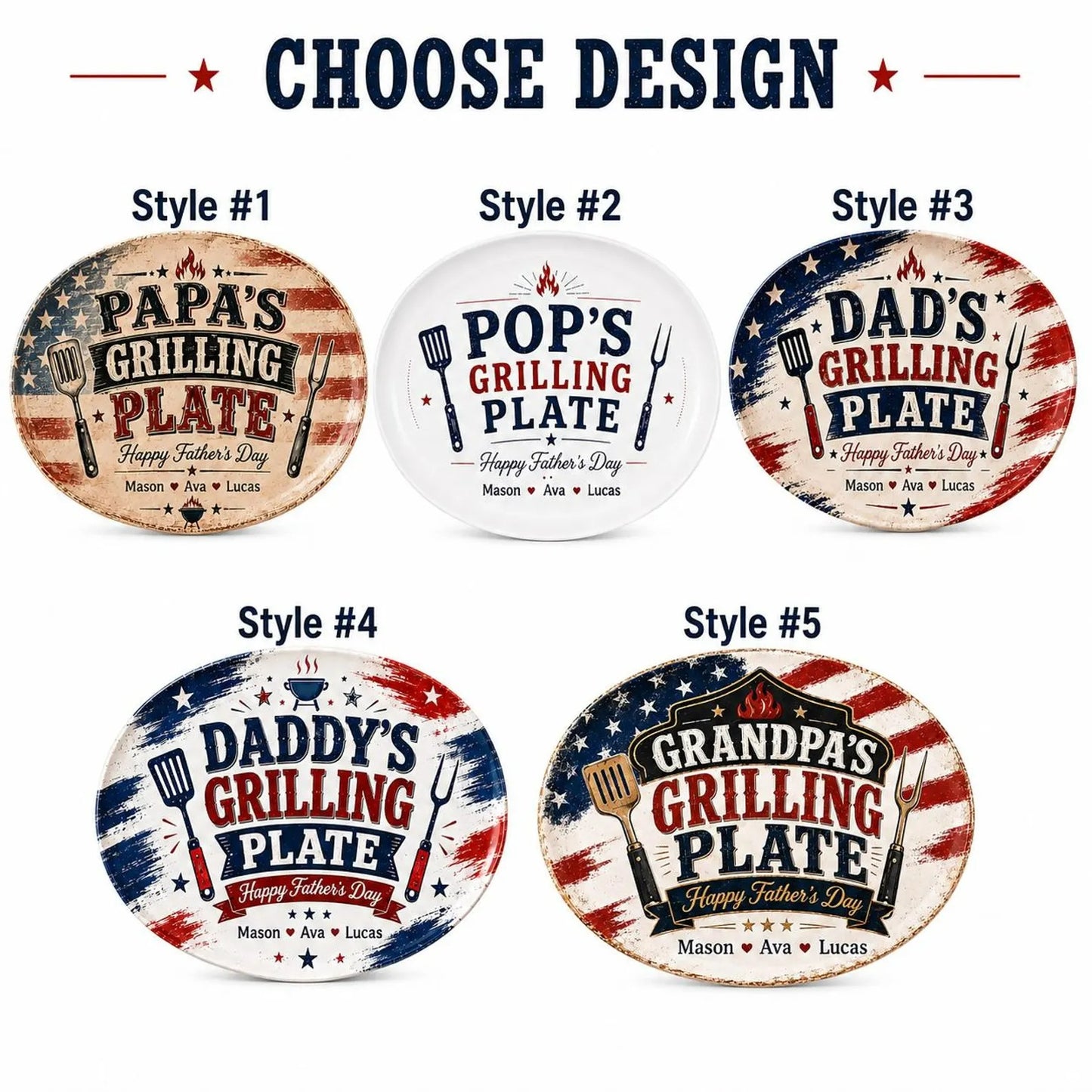 Personalized Grilling Platter Platter, Father's Day Grilling Custom Name Gift