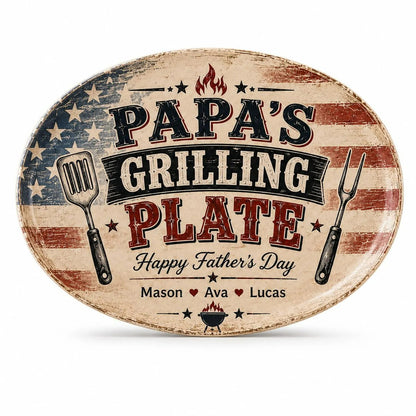Personalized Grilling Platter Platter, Father's Day Grilling Custom Name Gift