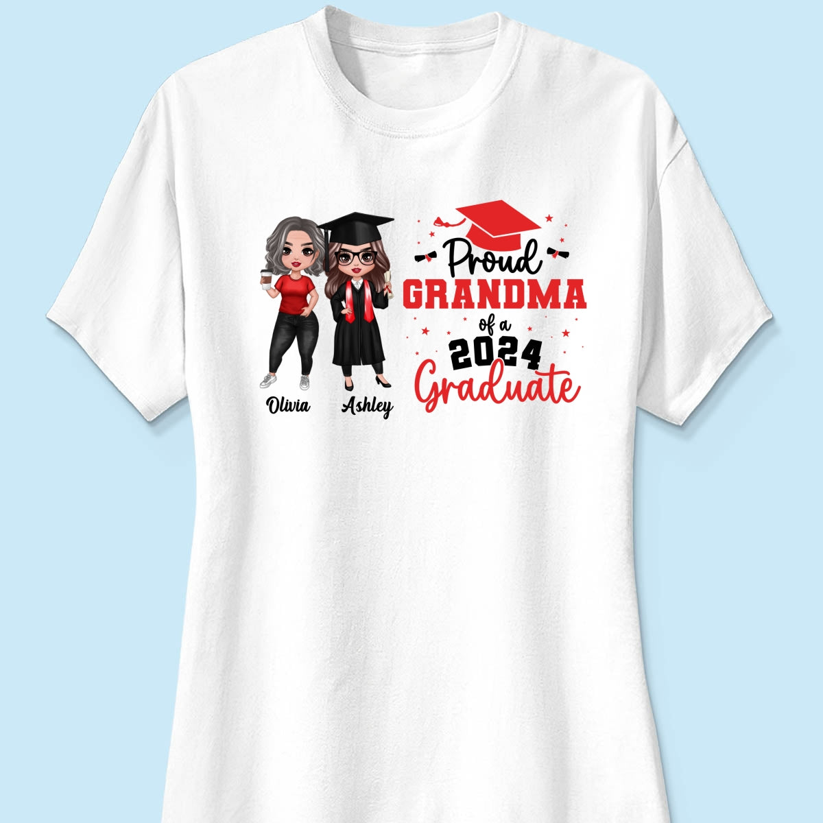 Proud Mom Grandma Of A 2024 Graduate Personalized Shirt