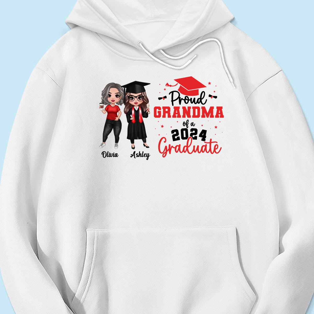 Proud Mom Grandma Of A 2024 Graduate Personalized Shirt
