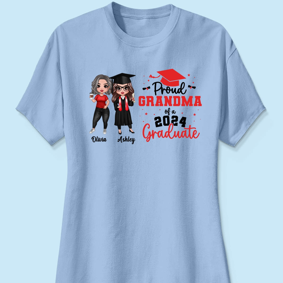 Proud Mom Grandma Of A 2024 Graduate Personalized Shirt
