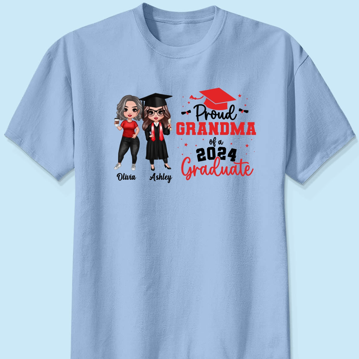 Proud Mom Grandma Of A 2024 Graduate Personalized Shirt