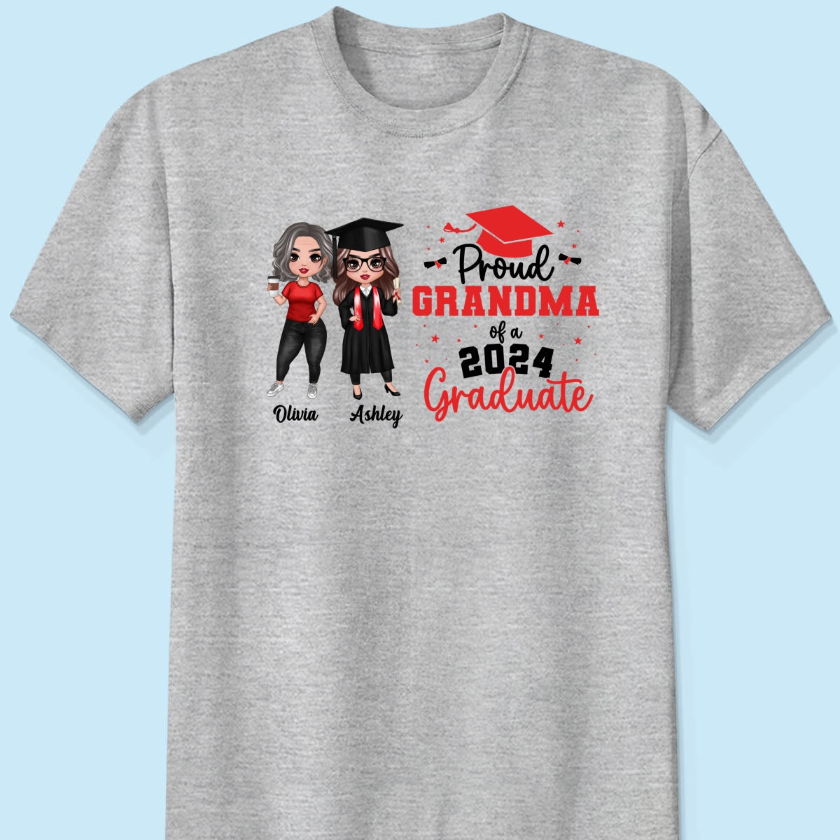 Proud Mom Grandma Of A 2024 Graduate Personalized Shirt