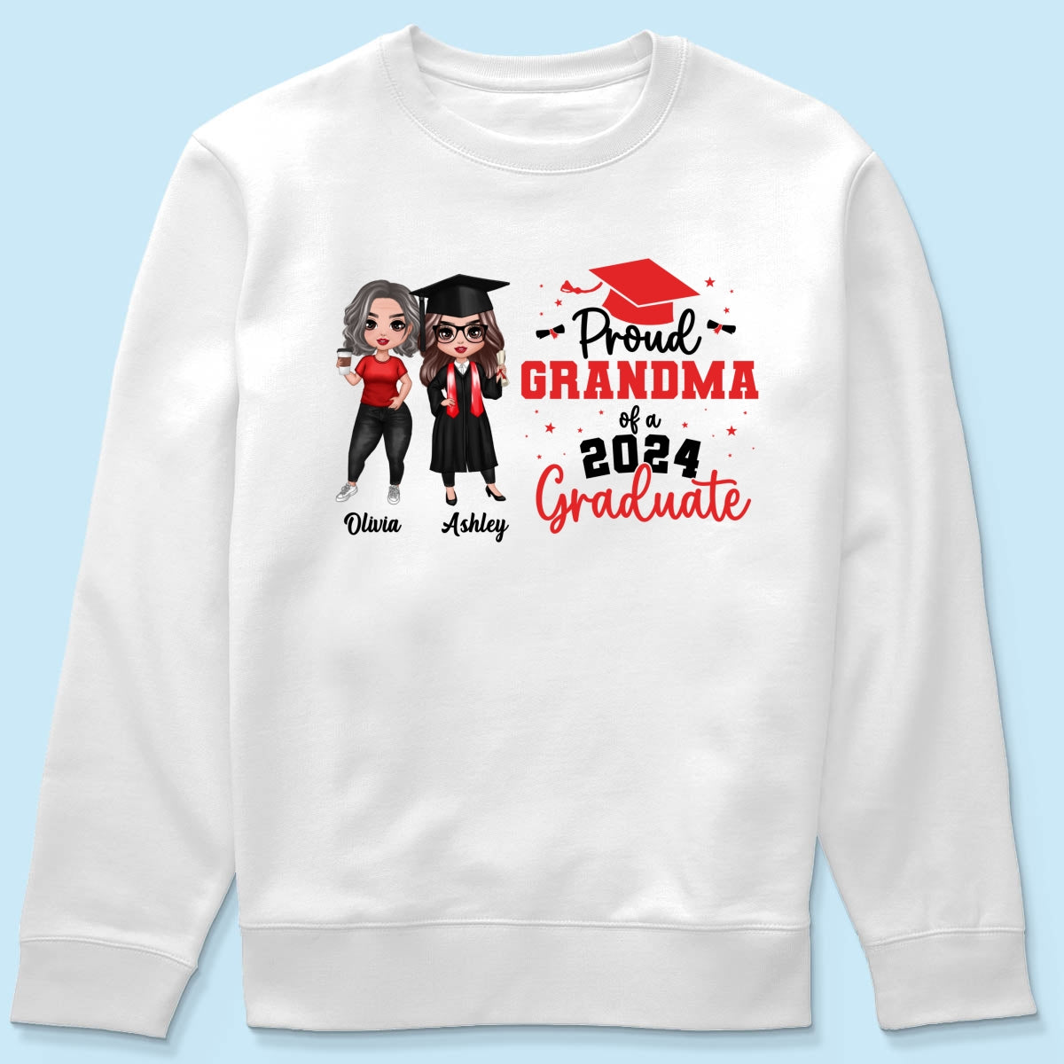 Proud Mom Grandma Of A 2024 Graduate Personalized Shirt