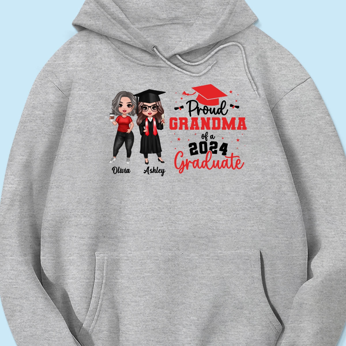 Proud Mom Grandma Of A 2024 Graduate Personalized Shirt