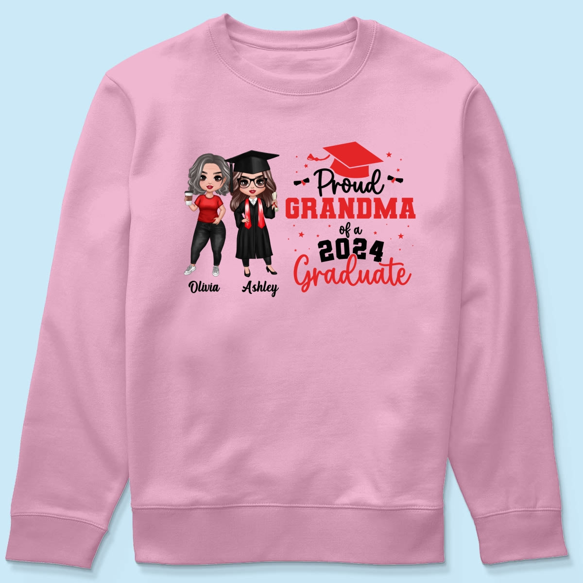 Proud Mom Grandma Of A 2024 Graduate Personalized Shirt