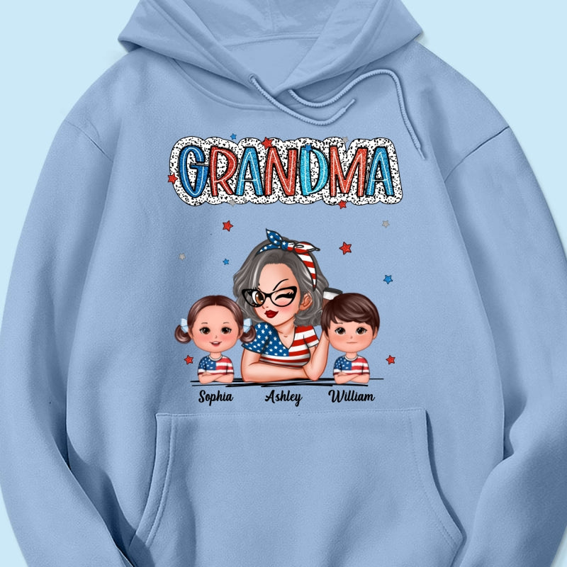 4th Of July Grandma And Grandkids Personalized Shirt, America Independence Day