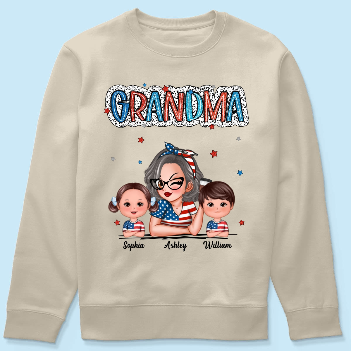 4th Of July Grandma And Grandkids Personalized Shirt, America Independence Day