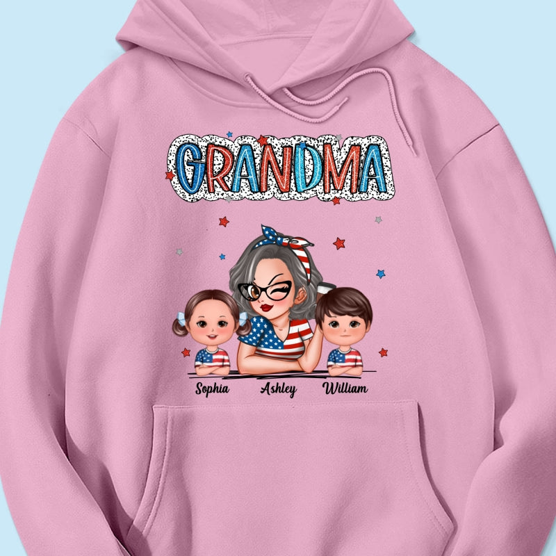 4th Of July Grandma And Grandkids Personalized Shirt, America Independence Day