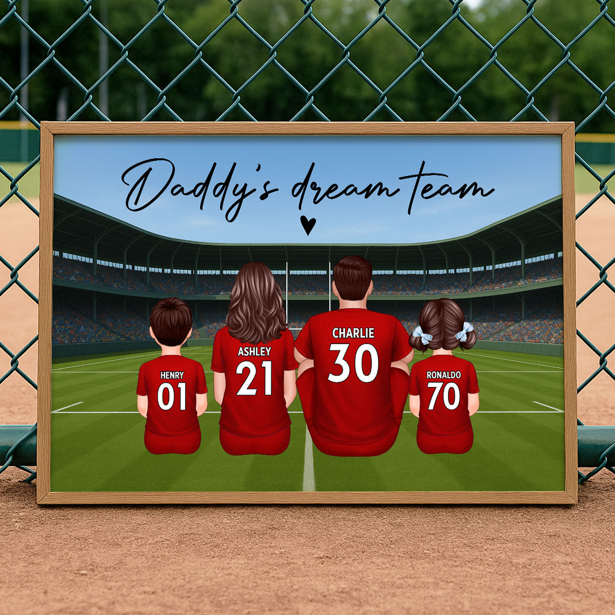 Rugby Family Daddy's Dream Team Personalised Poster| Heartfelt Father's Day Gift For Dad, Husband
