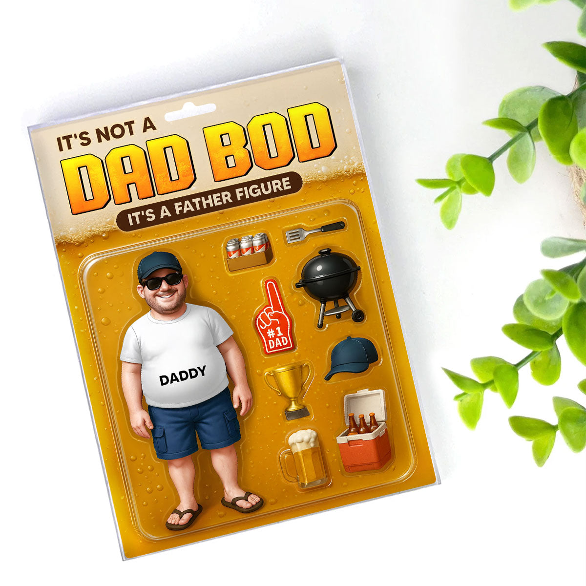 It's Not A Dad Bod, Father Figure Personalized Acrylic Block Plaque, Funny  gift