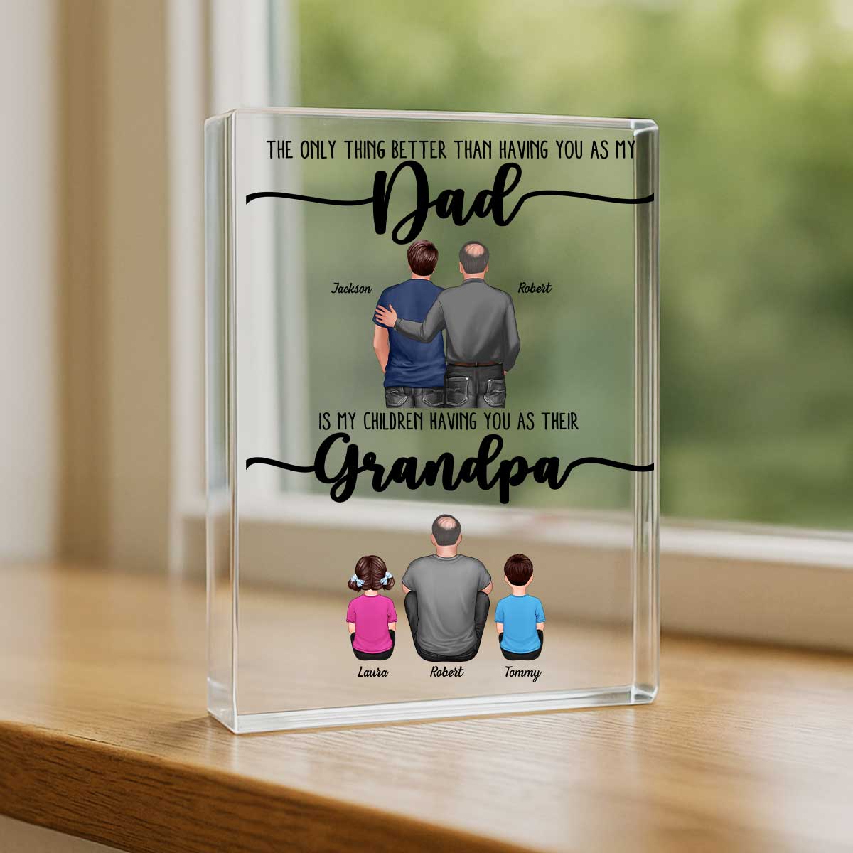 The Only Thing Better Than Dad Grandpa Back View Personalized Acrylic Block,  gift from Son