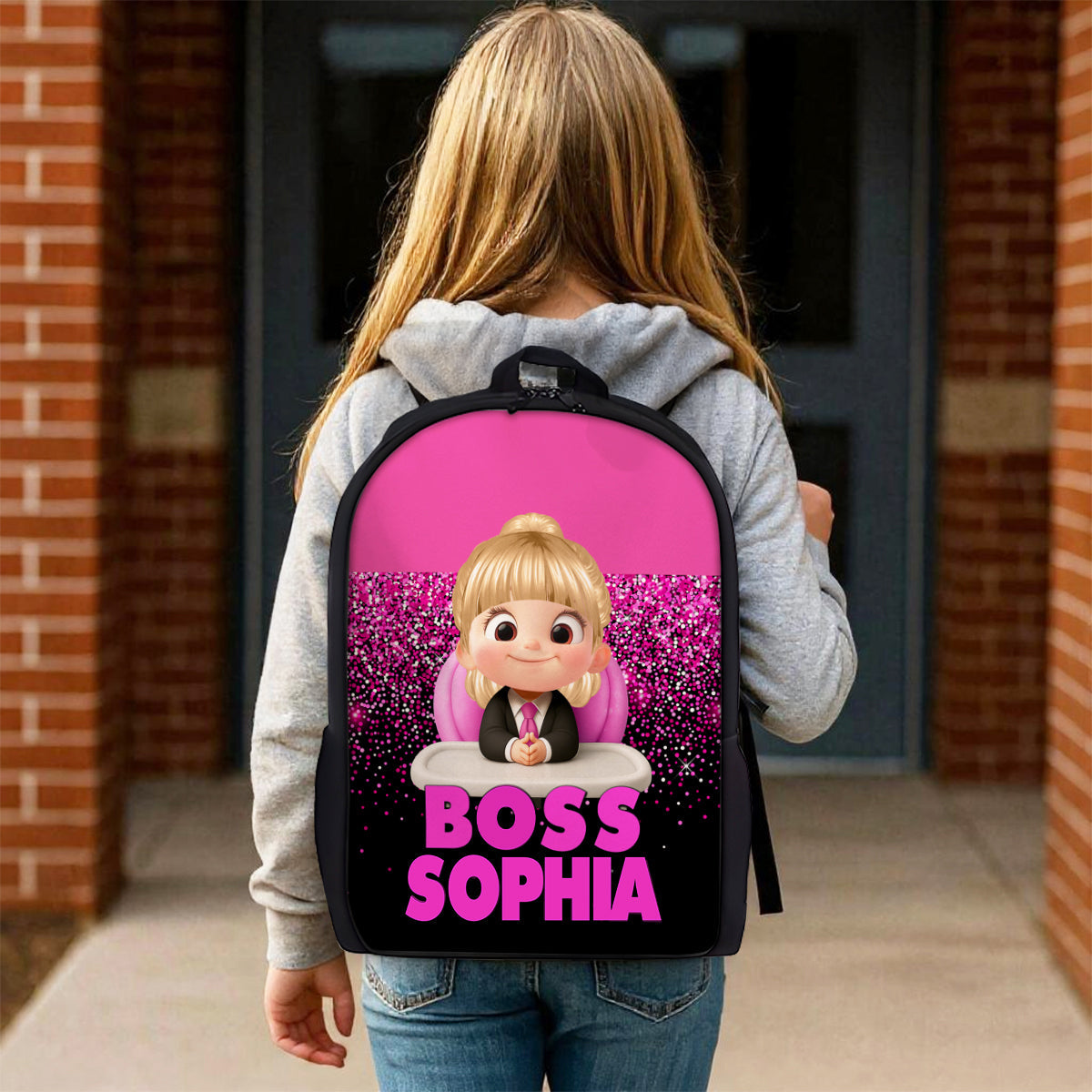 Kid Baby Boss Personalized Backpack, Toddler Elementary Kids Backpack, Back to School Backpack for Boys, Girls