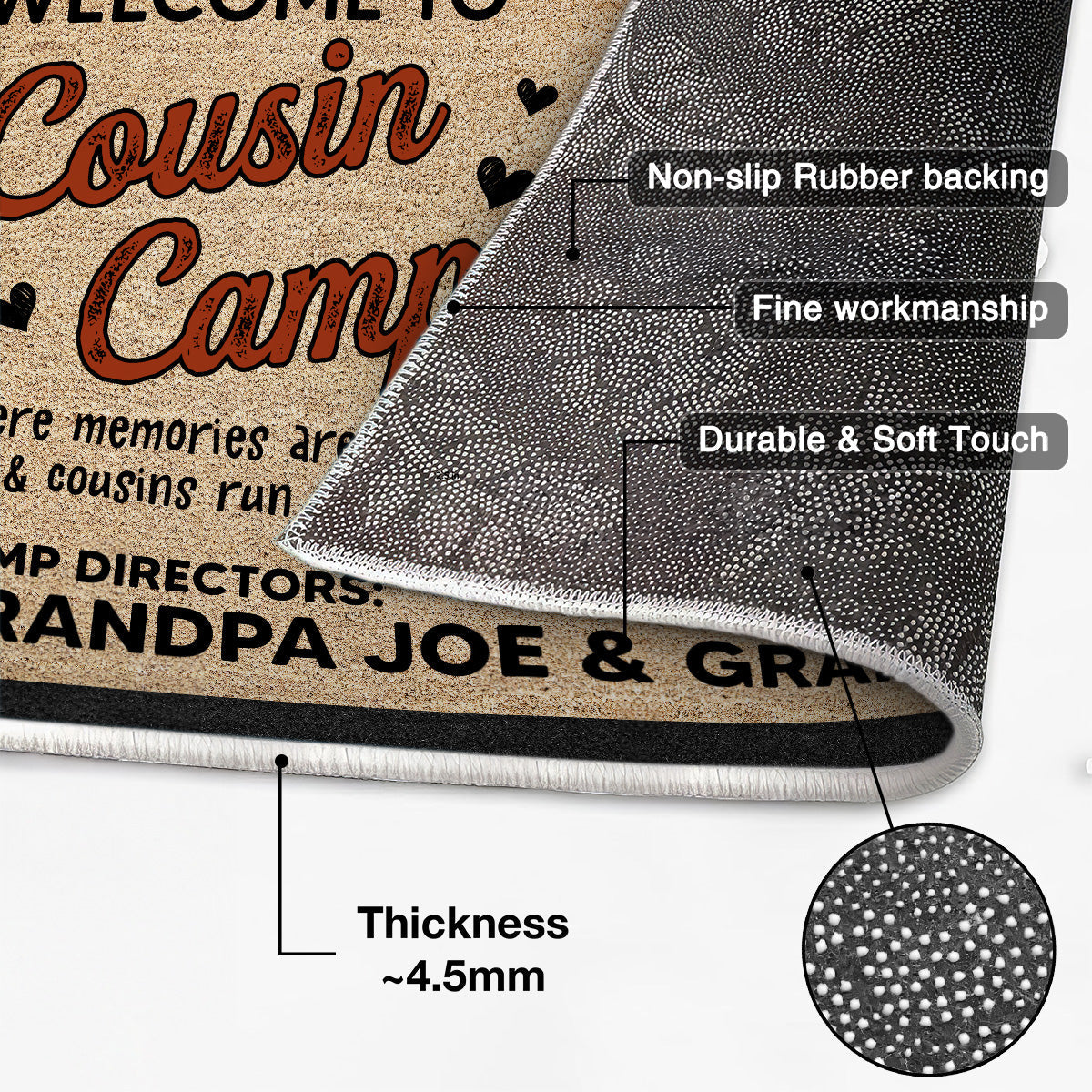 Welcome To Cousin Camp Grandparents House Personalized Doormat