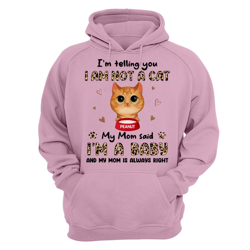 Leopard Peeking Watercolor Cute Cats My Mom Said I‘m A Baby Personalized Shirt
