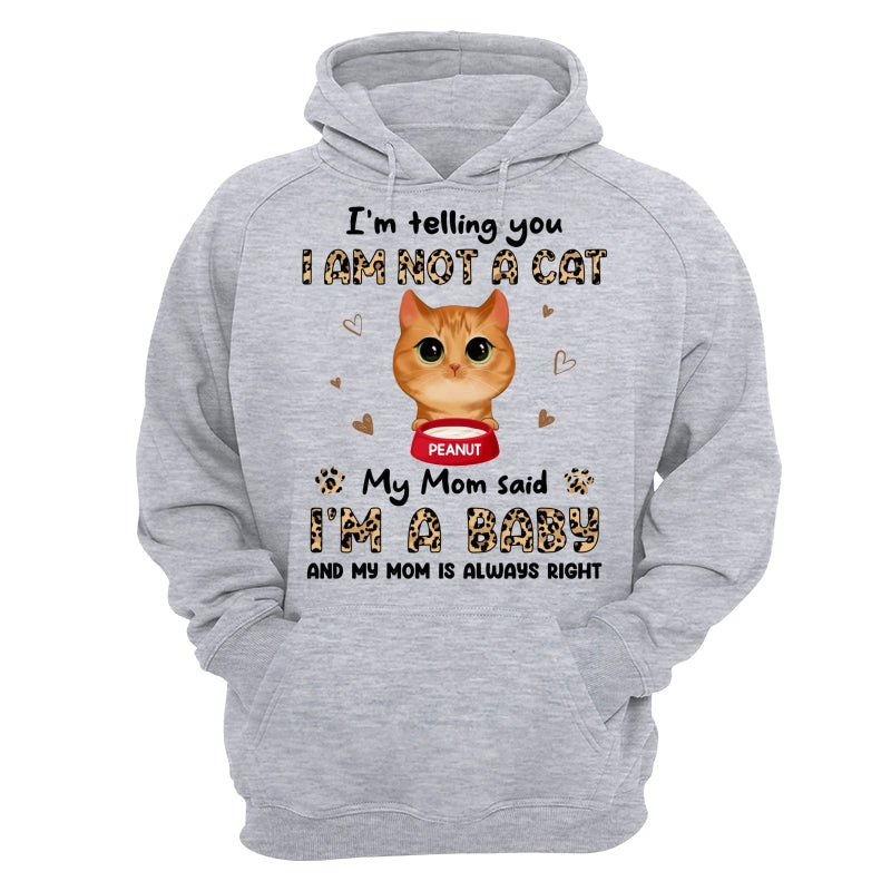 Leopard Peeking Watercolor Cute Cats My Mom Said I‘m A Baby Personalized Shirt