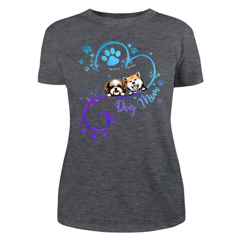 Peeking Dogs Dog Mom Heart Splash Personalized Shirt