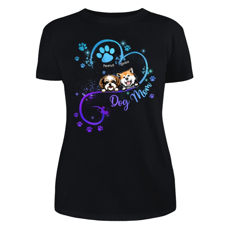 Peeking Dogs Dog Mom Heart Splash Personalized Shirt