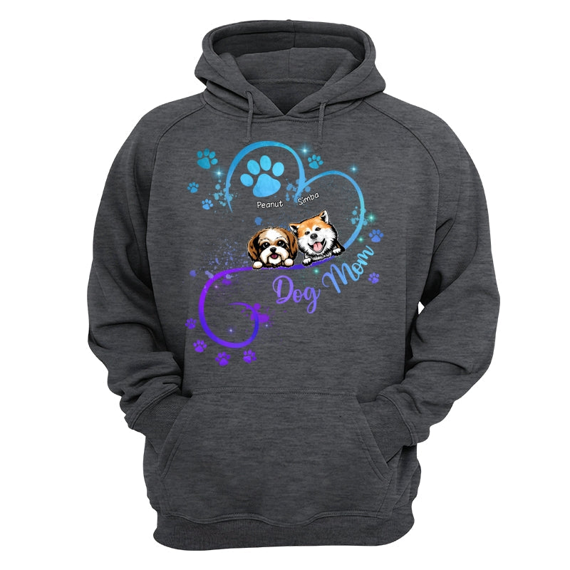 Peeking Dogs Dog Mom Heart Splash Personalized Shirt