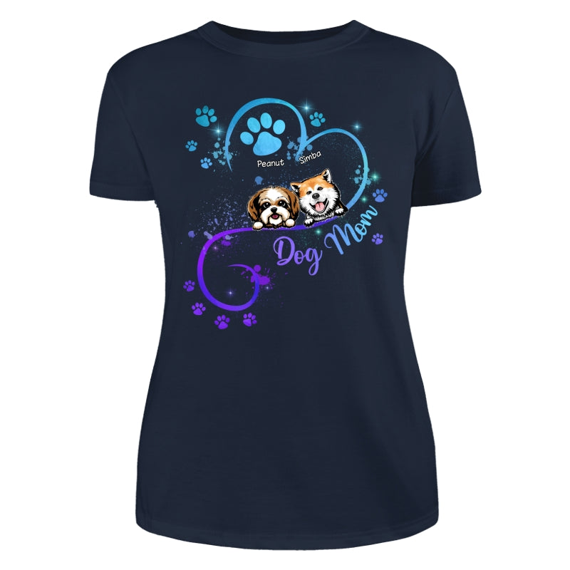 Peeking Dogs Dog Mom Heart Splash Personalized Shirt