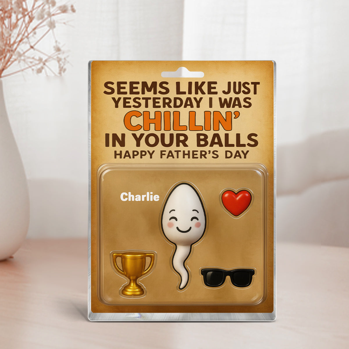 Seems Like We Were Chilling in your Balls Just Yesterday Dad, Customer Figure Personalized Acrylic Block Plaque,  Gift for Dad, Gift for Husband