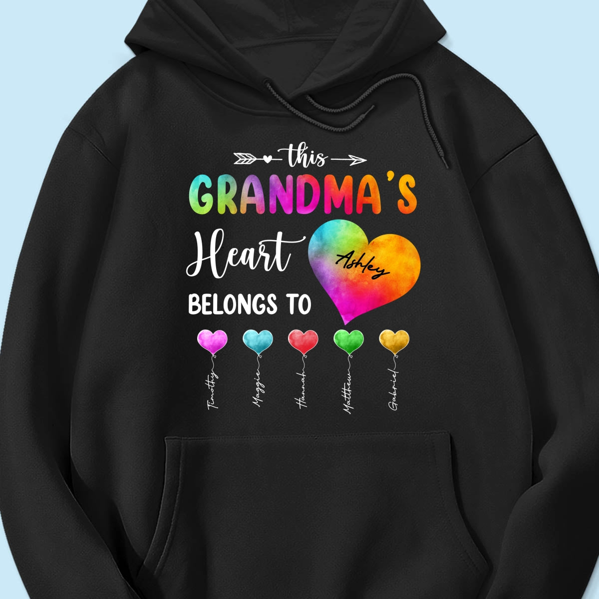 Colorful Patterned This Grandma Heart Belongs To Personalized Shirt